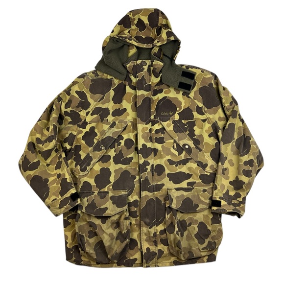 Vintage Cabelas Jacket Mens XL Duck Frog Camo Gore-Tex Thinsulate Hooded Hood - Picture 1 of 16